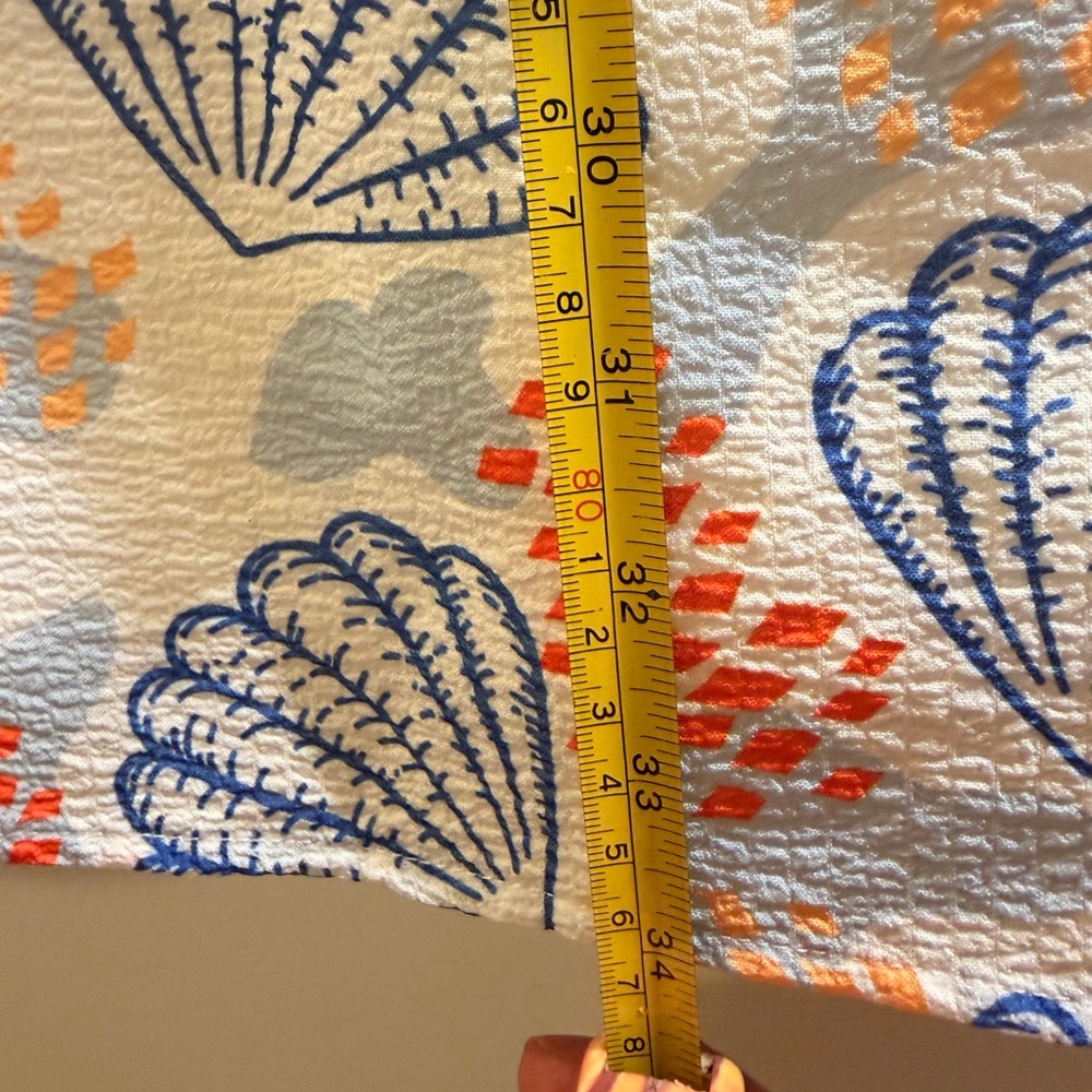 THML White Dress with Blue Shells and Coral Accents and Tic Rac detail - Picture 8 of 8